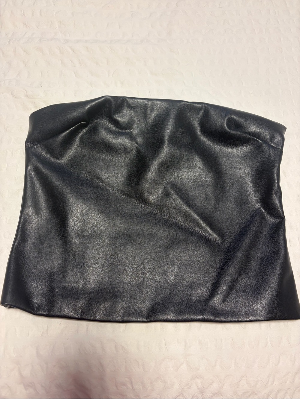 Dynamite Black Faux Leather Trim Strapless Top